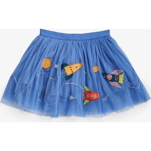 Piccolina Toddler Tulle Appliqué Tutu Skirt with Space Ships and Planets